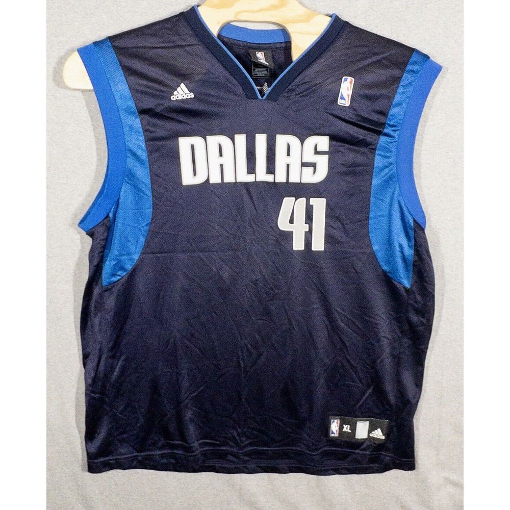 Adidas Dallas Mavericks Dirk Nowitzki Jersey Mens XL Wear On Back Numbers‎